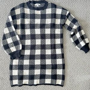 Women’s Black and White Checkered Sweater Dress (NWT)